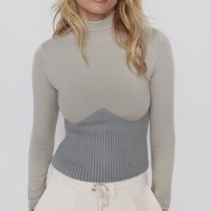 ZARA Combination Knit Bustier Turtleneck